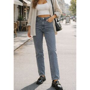 Madewell Curvy Perfect Vintage Jeans Womens 29 Gray High Rise Straight Leg Denim